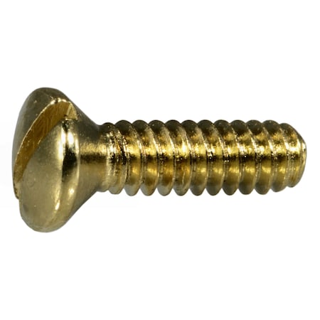 Midwest Fastener #6-32 x 1/2 in Slotted Oval Machine Screw, Plain Brass, 40 PK 64165